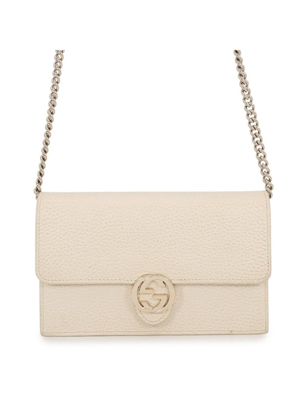 Gucci Chain Wallet Interlocking G Leather Shoulder Bag